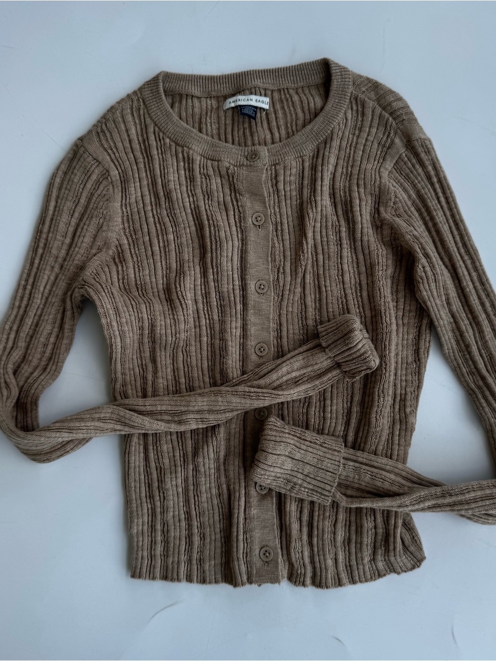 American Eagle Outfitters Ribbed Button-Up Cardigan